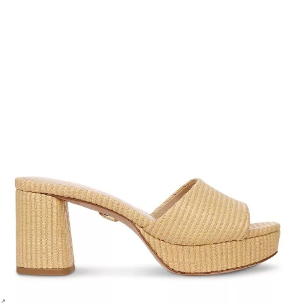 Veronica Beard Dali Leather Platform Slide Sandals Natural 9.5 NWT